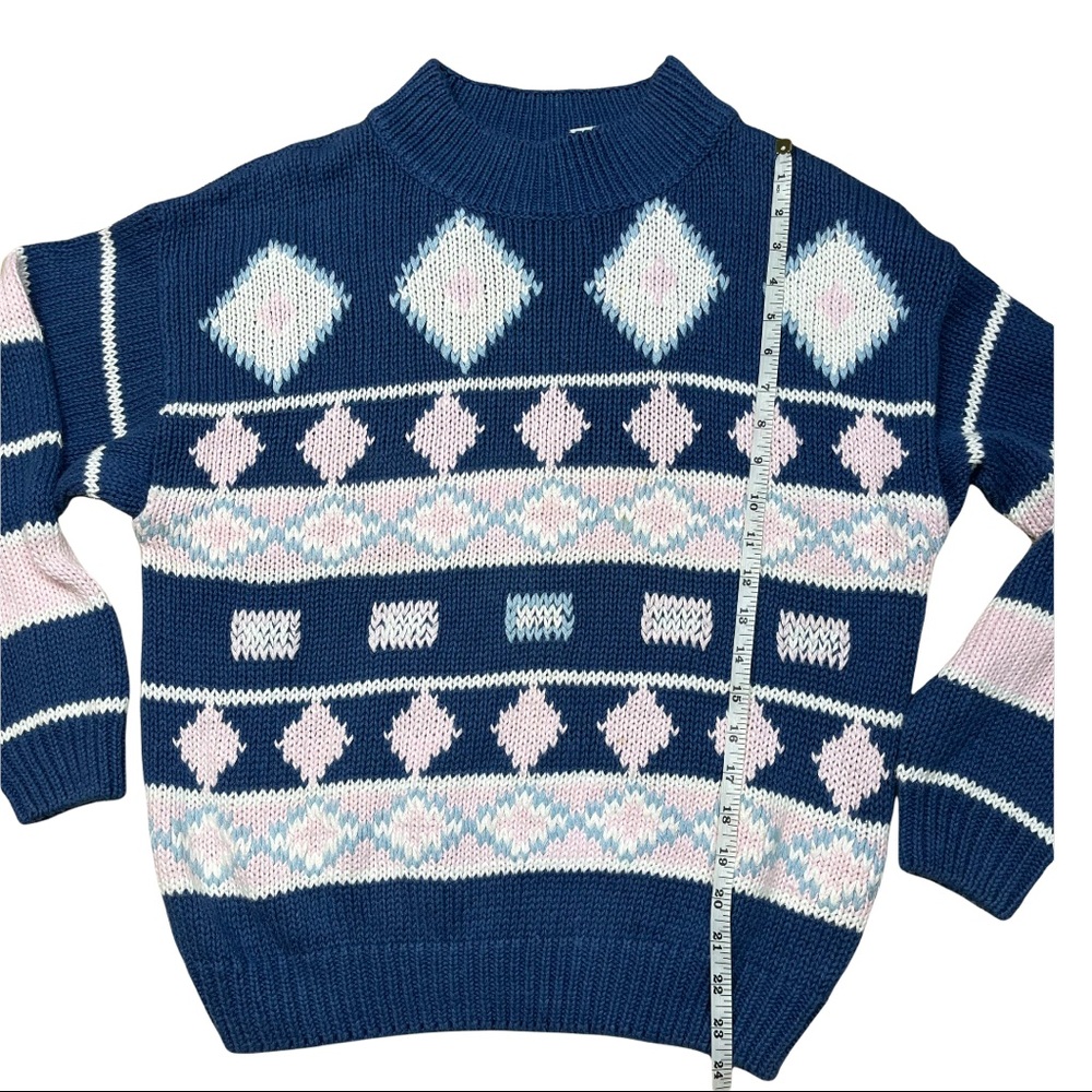 Vintage Nuovo Indistriale Diamond Sweater Rammie & Cotton Blend Size Med… - Picture 8 of 8